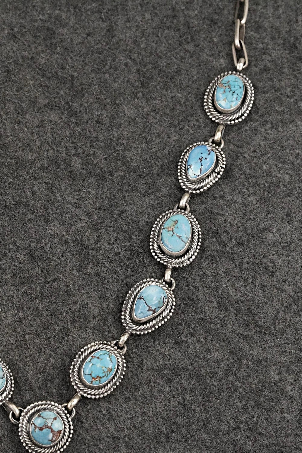 Turquoise & Sterling Silver Necklace and Earrings Set - Darrin Livingston