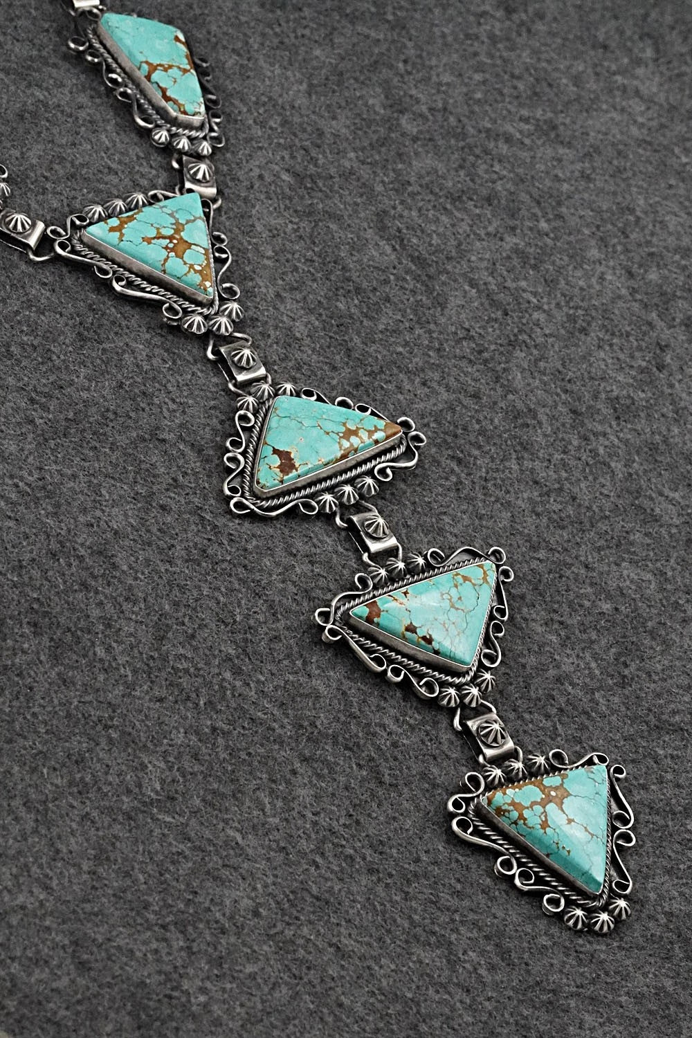 Turquoise & Sterling Silver Necklace and Earrings Set - Paul Livingston