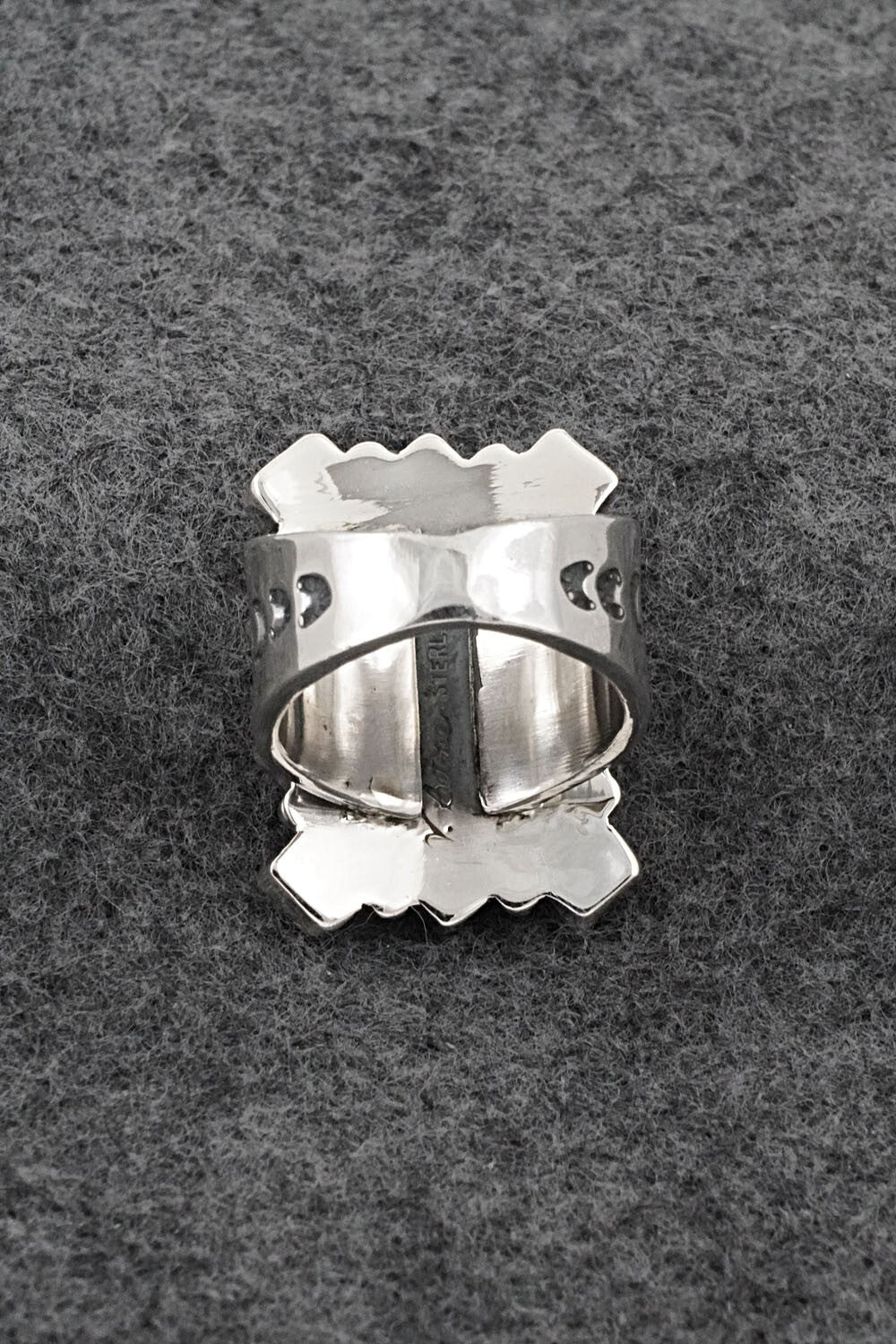 Coral & Sterling Silver Ring - Verley Betone - Size 7