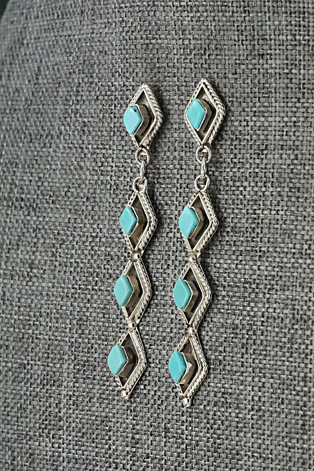 Turquoise & Sterling Silver Earrings - Priscilla Chavez