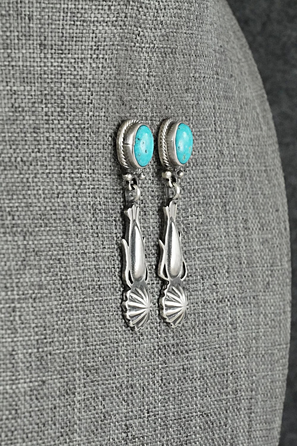 Turquoise & Sterling Silver Earrings - Verley Betone