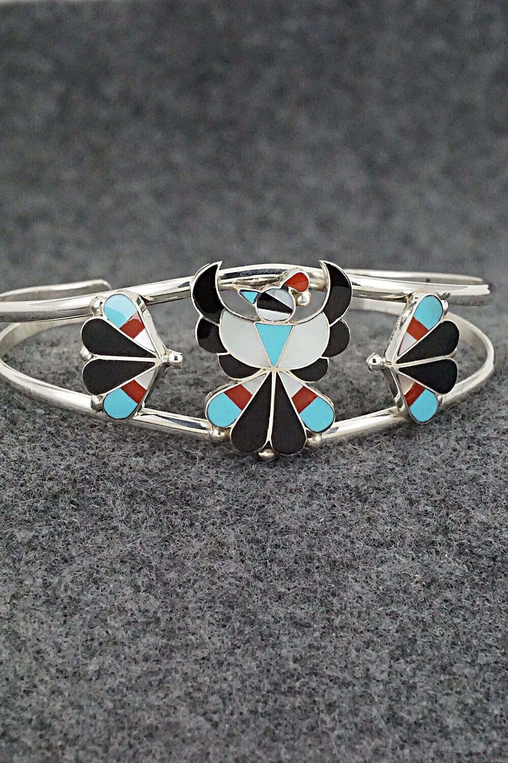 Multi Stone & Sterling Silver Inlay Bracelet - Breon Wallace