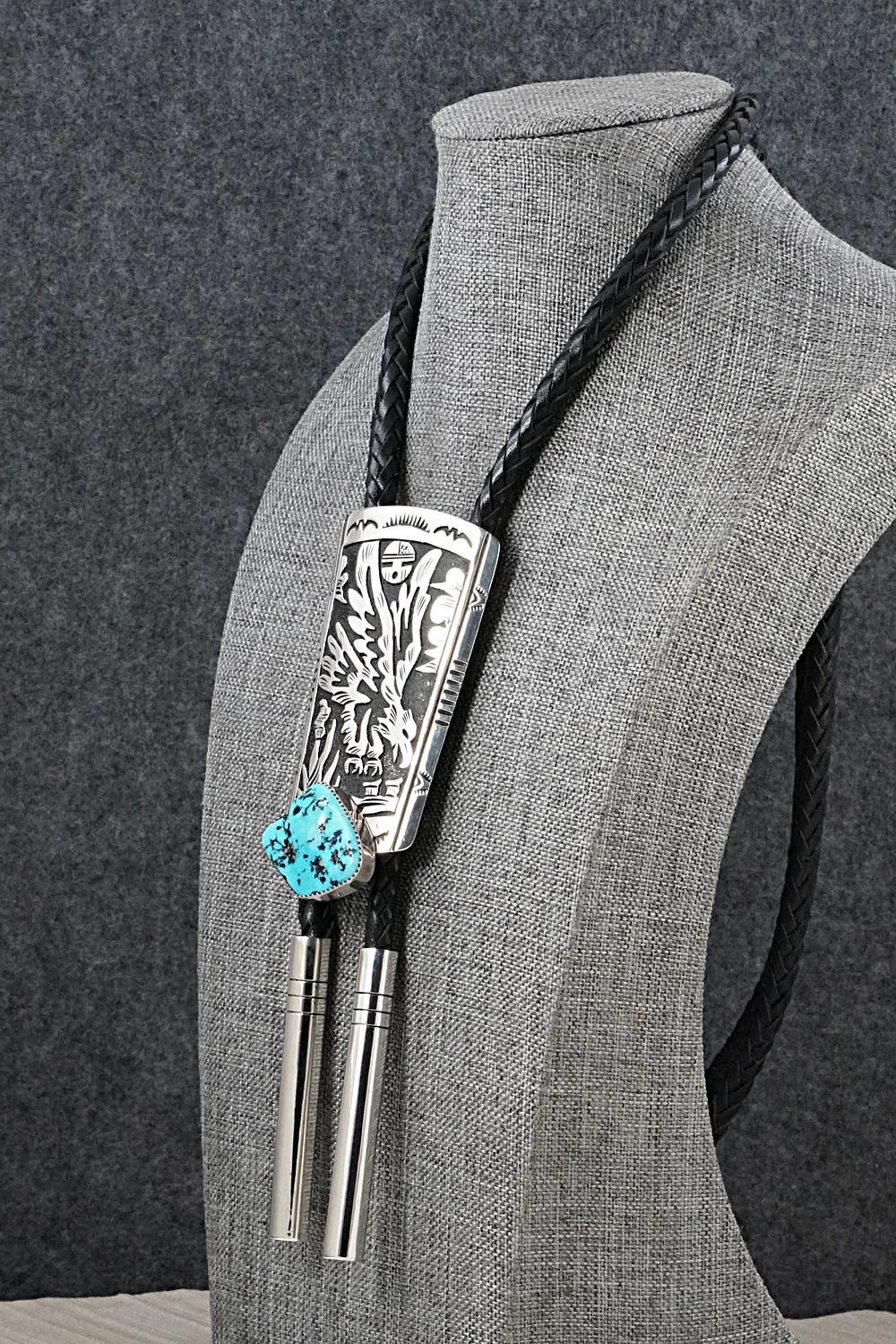 Turquoise & Sterling Silver Bolo Tie - Richard Singer