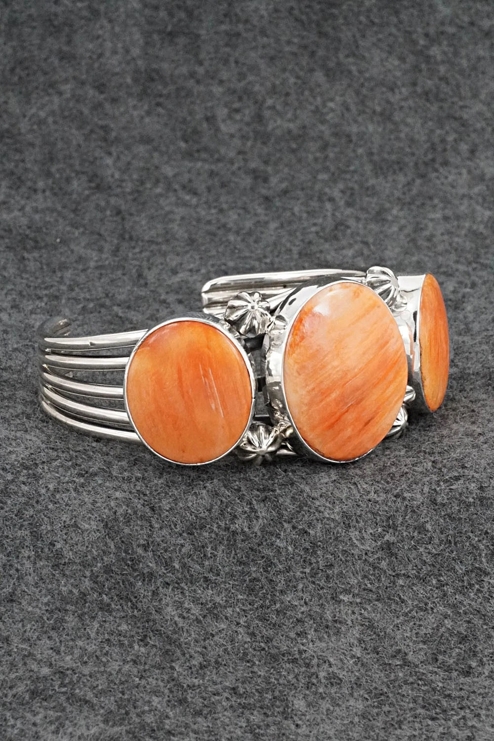 Spiny Oyster & Sterling Silver Bracelet - Paul Livingston