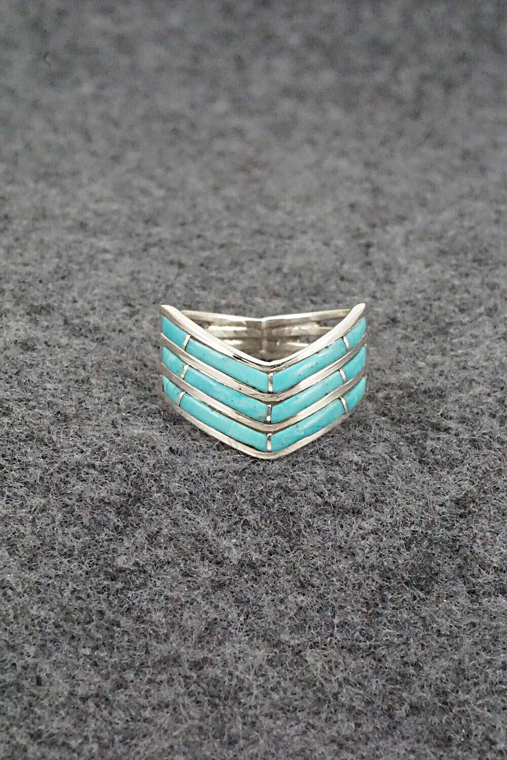 Turquoise & Sterling Silver Ring - Andrew Enrico - Size 8.5