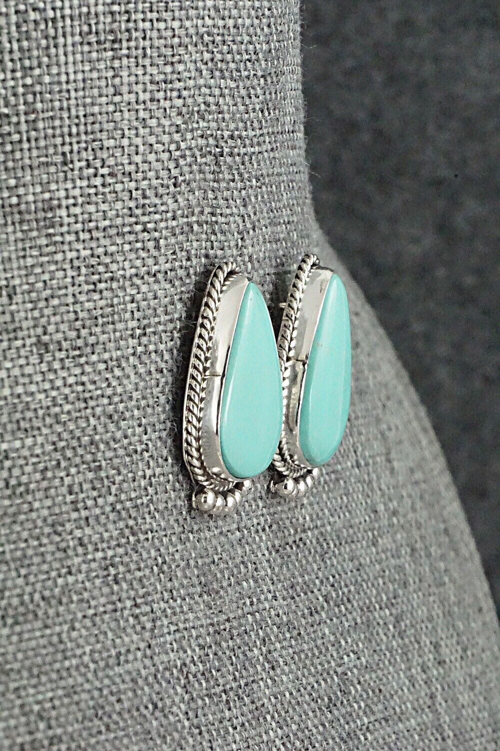 Turquoise & Sterling Silver Earrings - Rena Begay