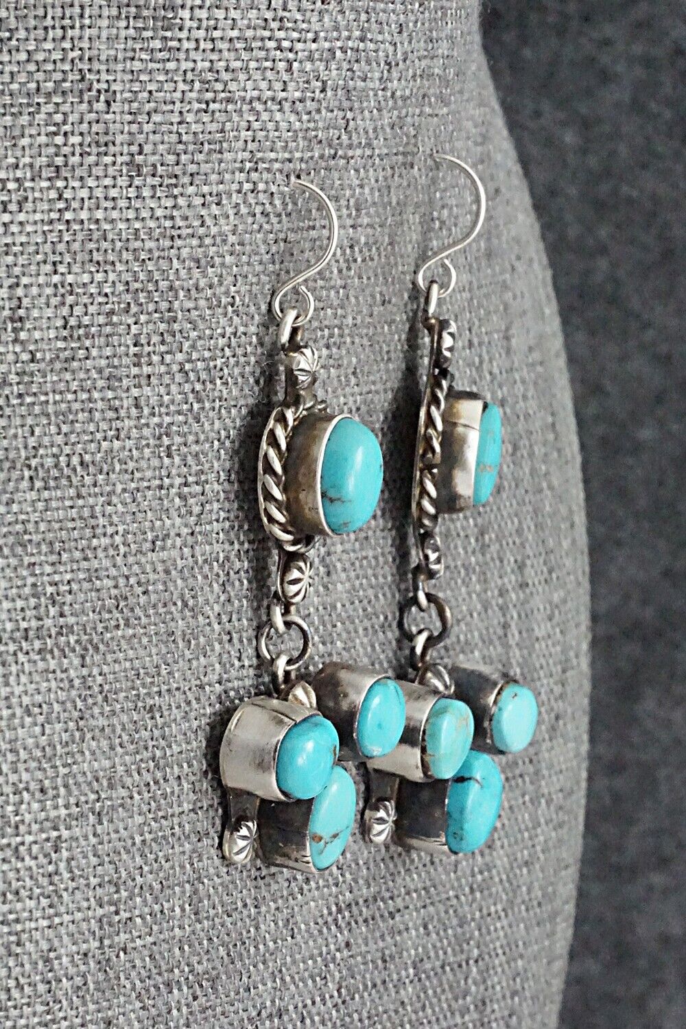Turquoise & Sterling Silver Earrings - Wilson Dawes