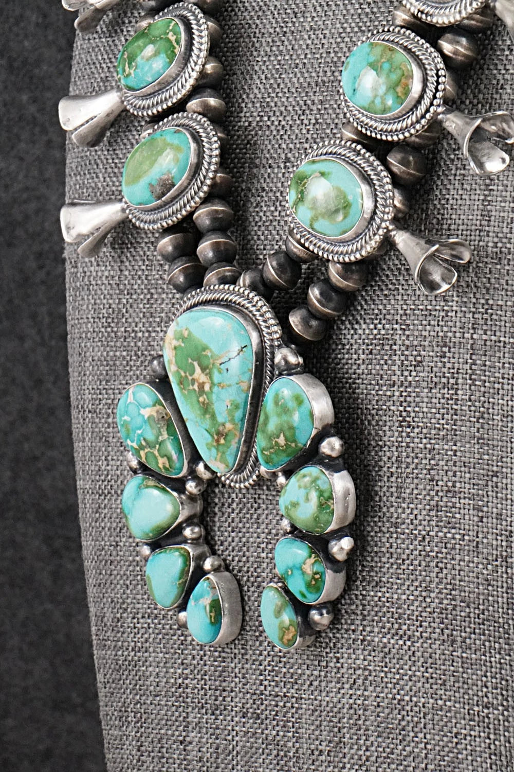 Turquoise & Sterling Silver Squash Blossom Set - Darrin Livingston
