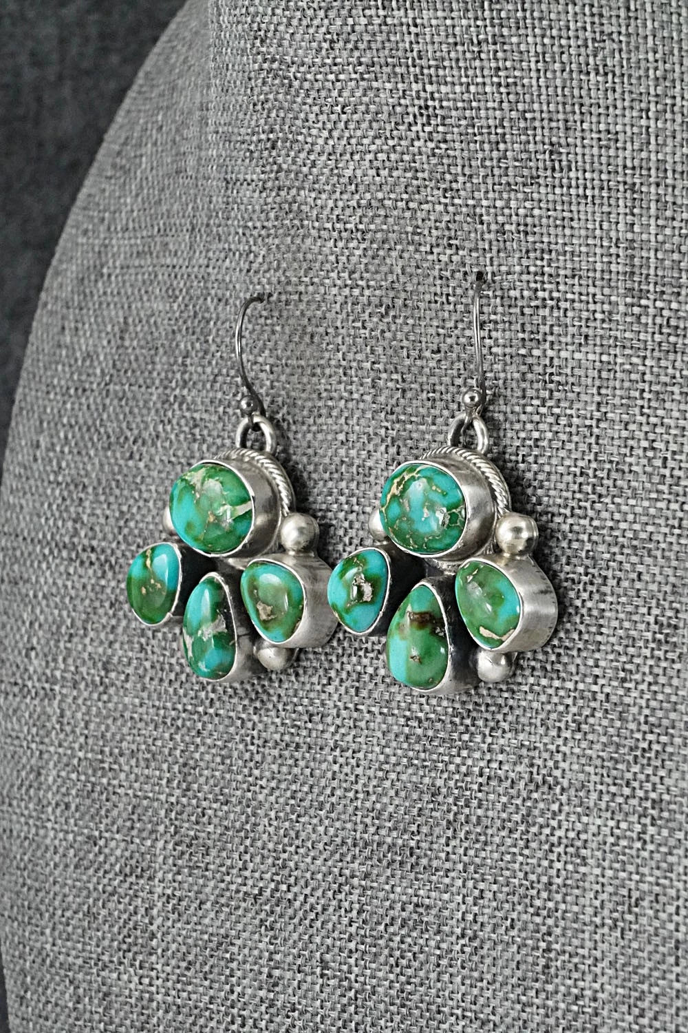 Turquoise & Sterling Silver Necklace and Earrings Set - Kathleen Livingston