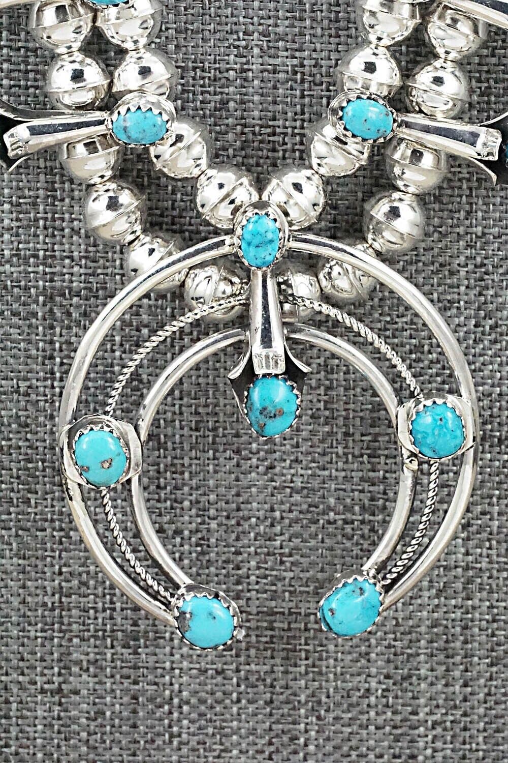 Turquoise & Sterling Silver Squash Blossom Set - Phil Garcia