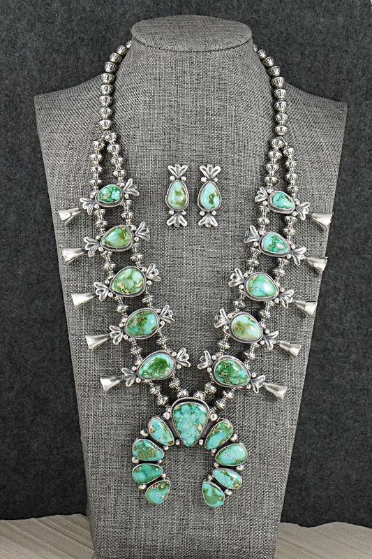 Turquoise & Sterling Silver Squash Blossom Set - Darrin Livingston