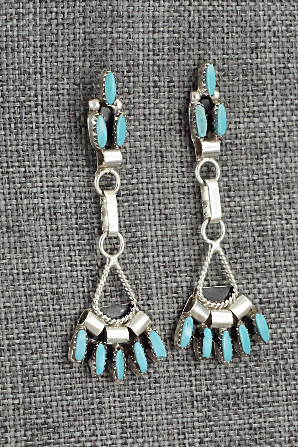 Turquoise & Sterling Silver Earrings - Evonne Hustito