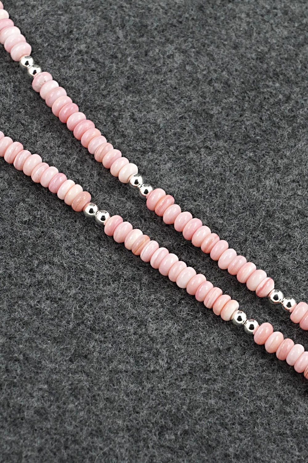 Pink Conch & Sterling Silver Necklace 18" - Doreen Jake