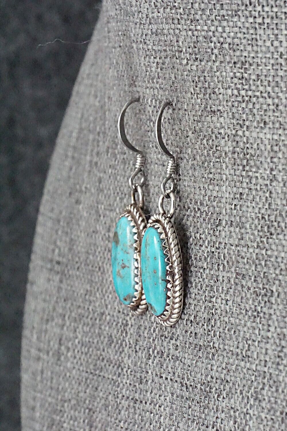 Turquoise & Sterling Silver Earrings - Ernest Hawthorne