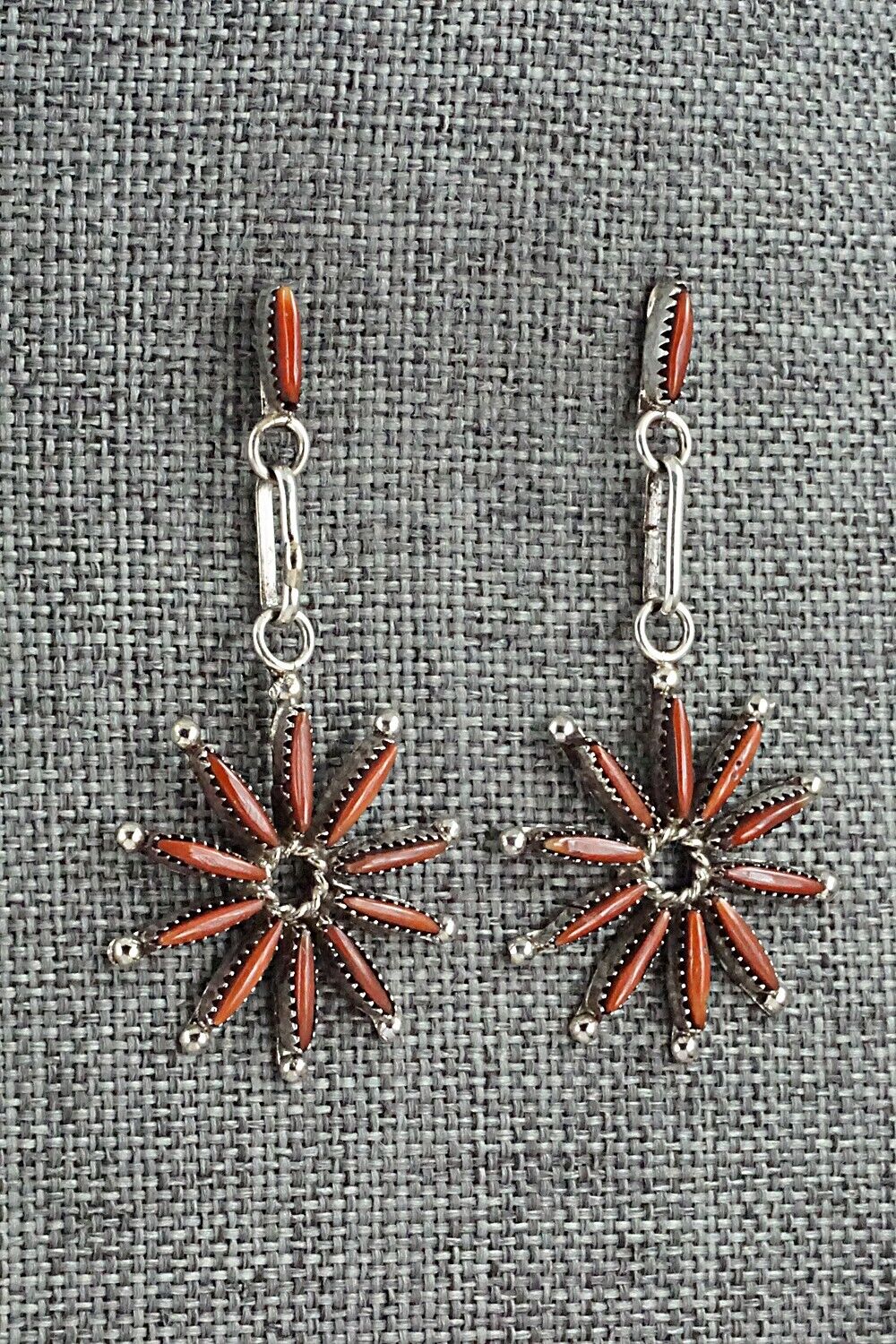 Coral & Sterling Silver Earrings - Yvette Kaamasee