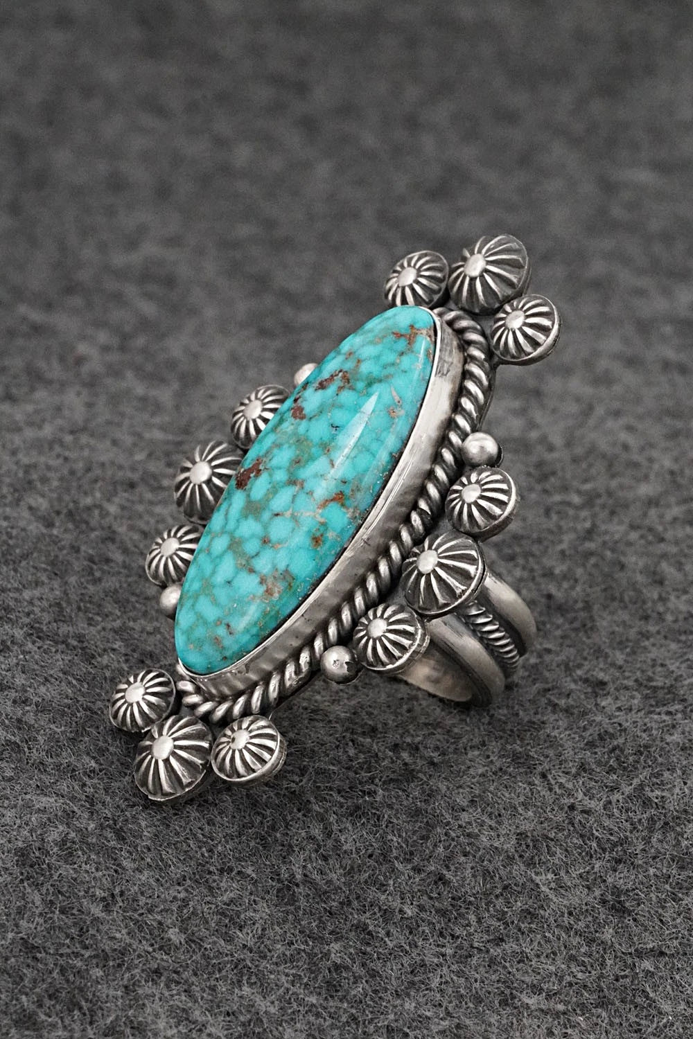 Turquoise & Sterling Silver Ring - Michael Calladitto - Size 8