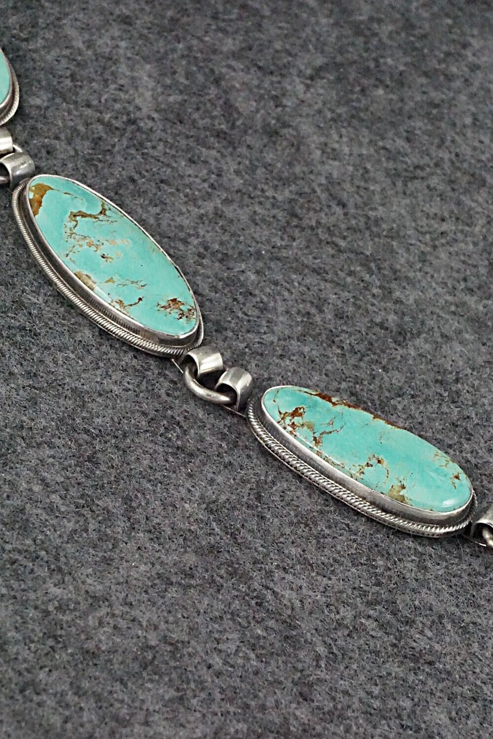 Turquoise & Sterling Silver Necklace and Earrings Set - Annie Hoskie