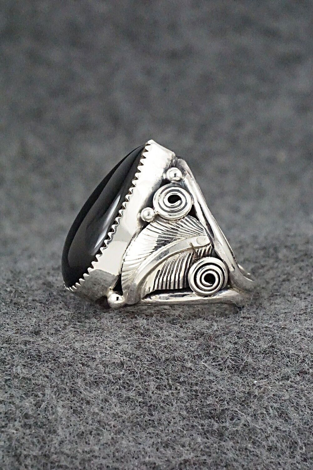 Onyx & Sterling Silver Ring - Darrell Morgan - Size 7