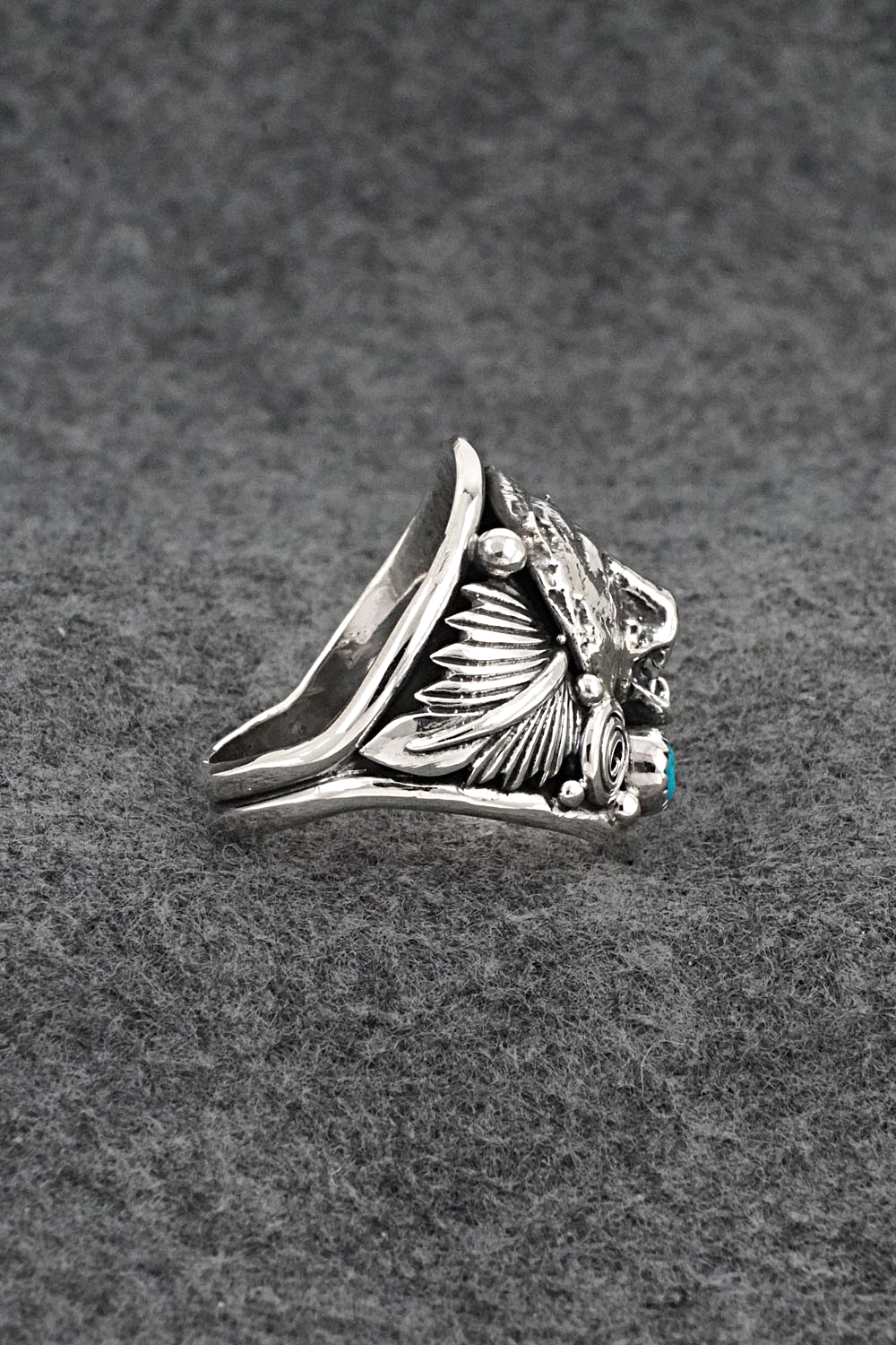 Turquoise & Sterling Silver Ring - Jeanette Saunders - Size 12