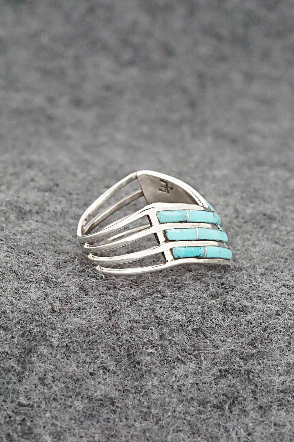 Turquoise & Sterling Silver Ring - Andrew Enrico - Size 7