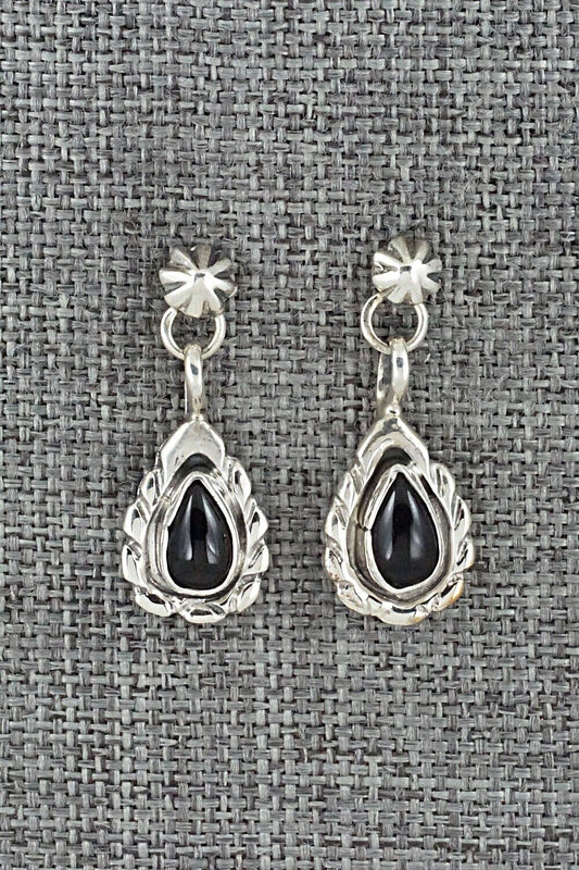 Onyx & Sterling Silver Earrings - Lee Shorty