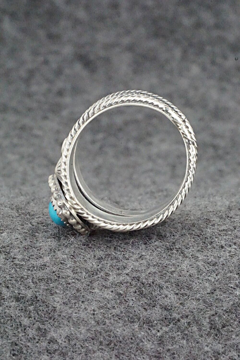 Turquoise & Sterling Silver Ring - Tom Lewis - Size 9.5