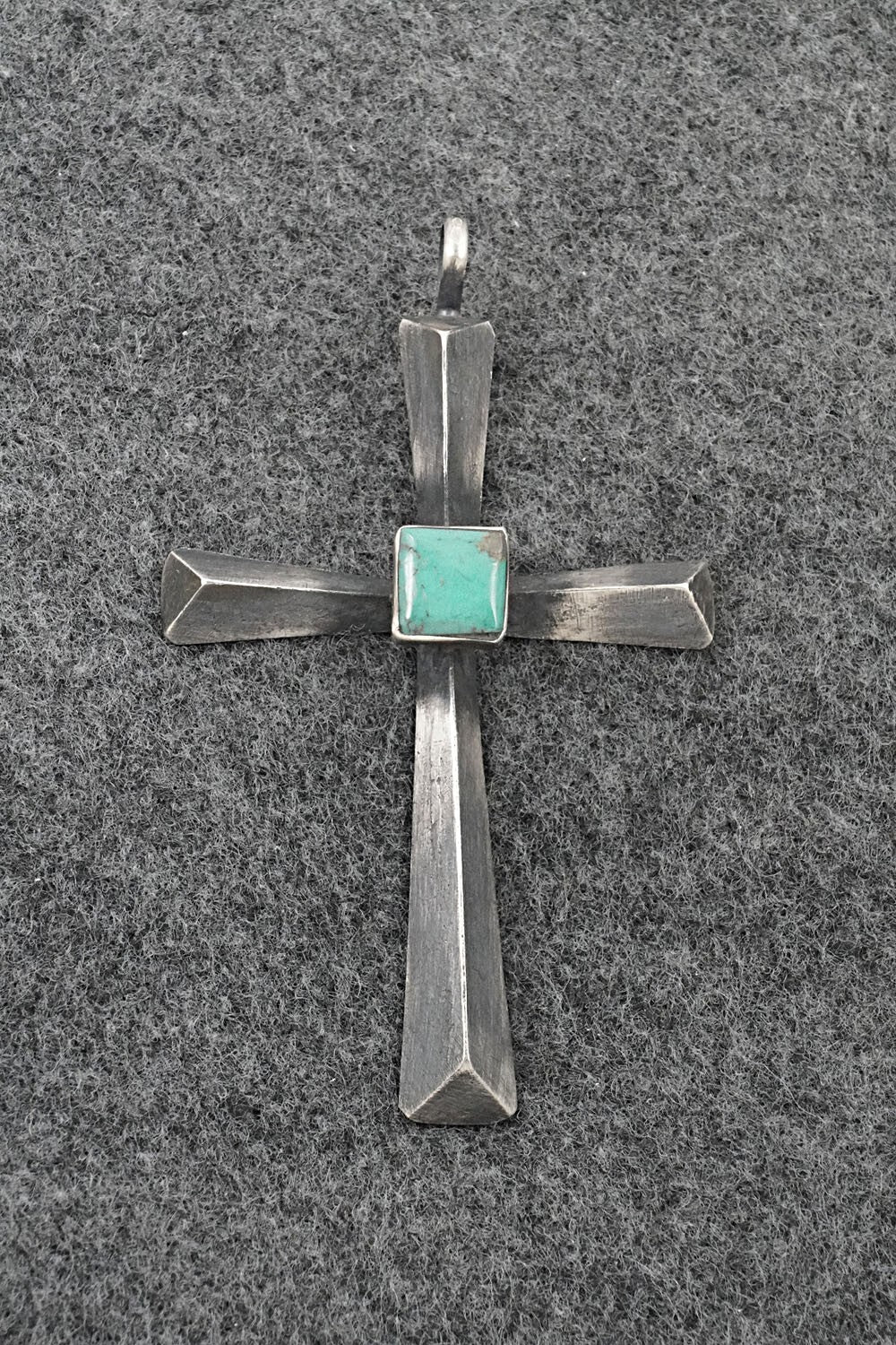 Turquoise & Sterling Silver Pendant - Raymond Betsoi