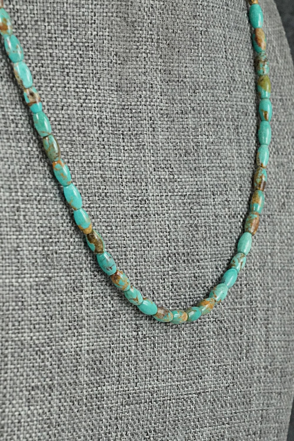 Turquoise & Sterling Silver Necklace 17" - Doreen Jake
