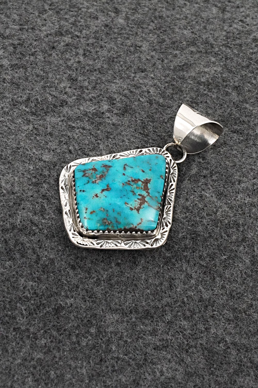 Turquoise & Sterling Silver Pendant - Ernest Hawthorne