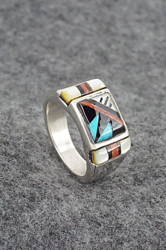 Multi Stone & Sterling Silver Ring - Leslie Lamy - Size 9.5