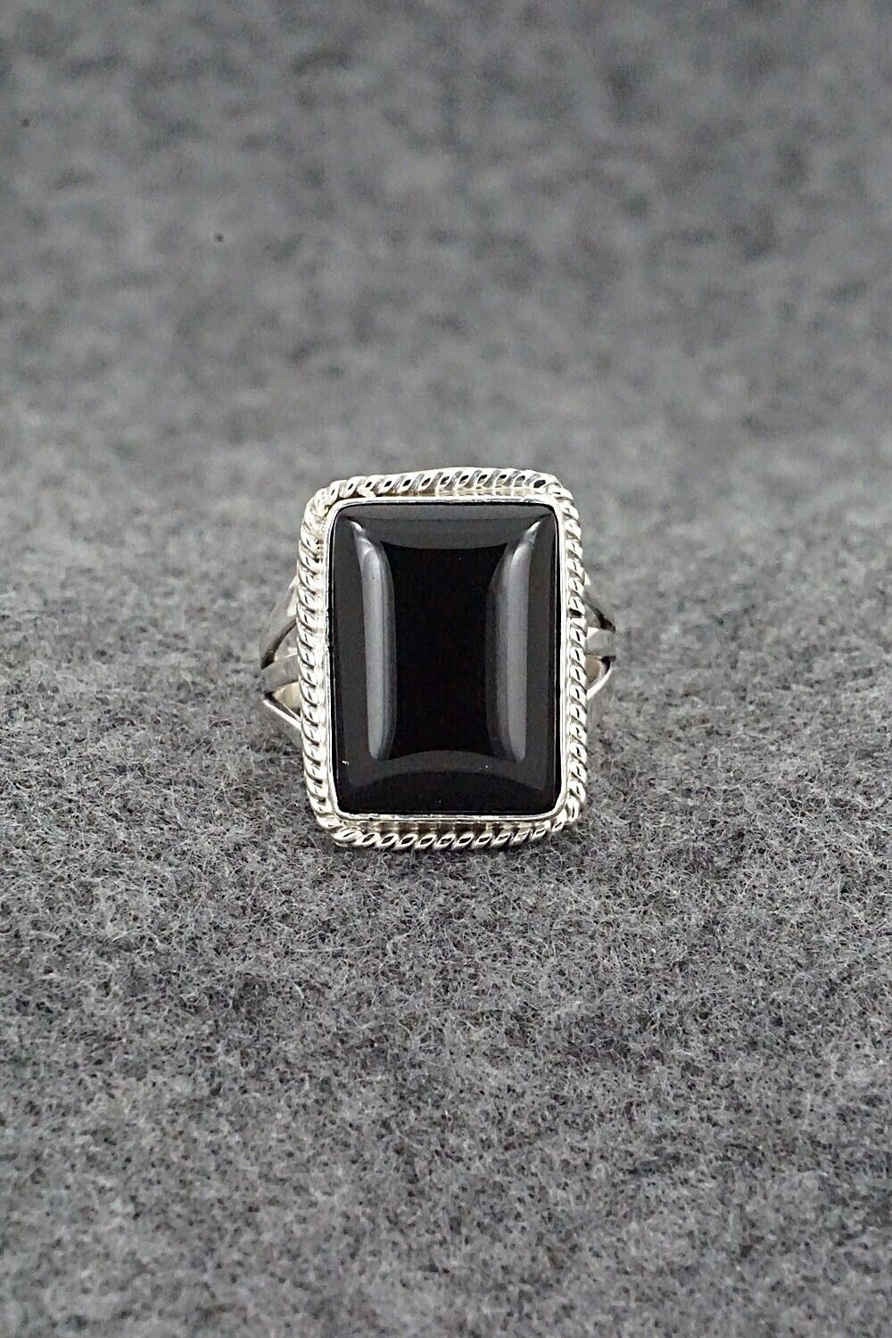 Onyx & Sterling Silver Ring - Letricia Largo - Size 6.75