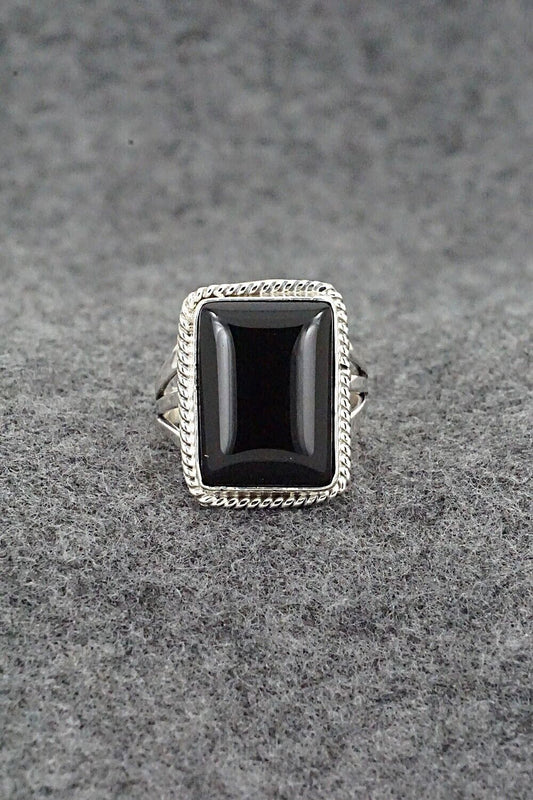 Onyx & Sterling Silver Ring - Letricia Largo - Size 8