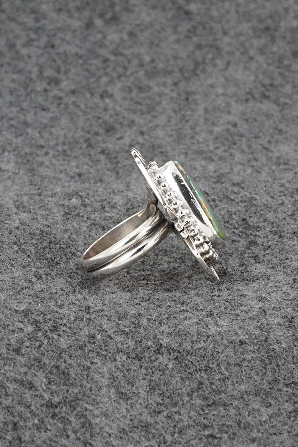Turquoise & Sterling Silver Ring - Randy Billy - Adjustable