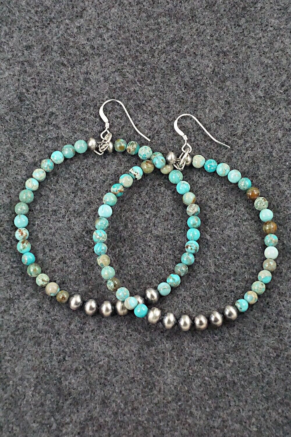 Turquoise & Sterling Silver Earrings - Doreen Jake