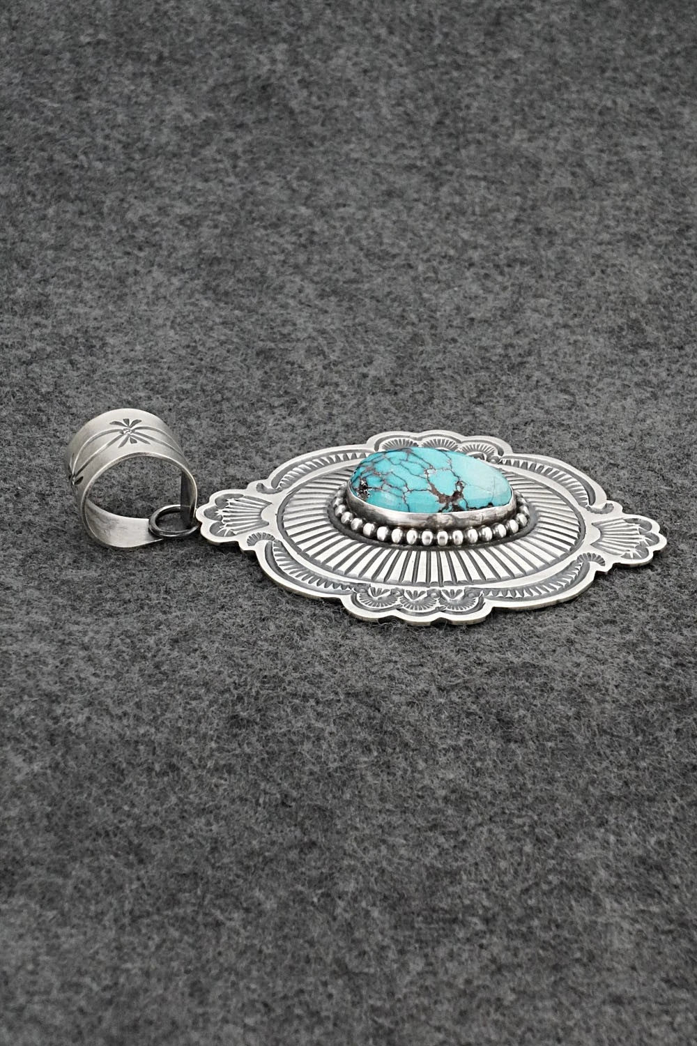 Turquoise & Sterling Silver Pendant - Arnold Blackgoat