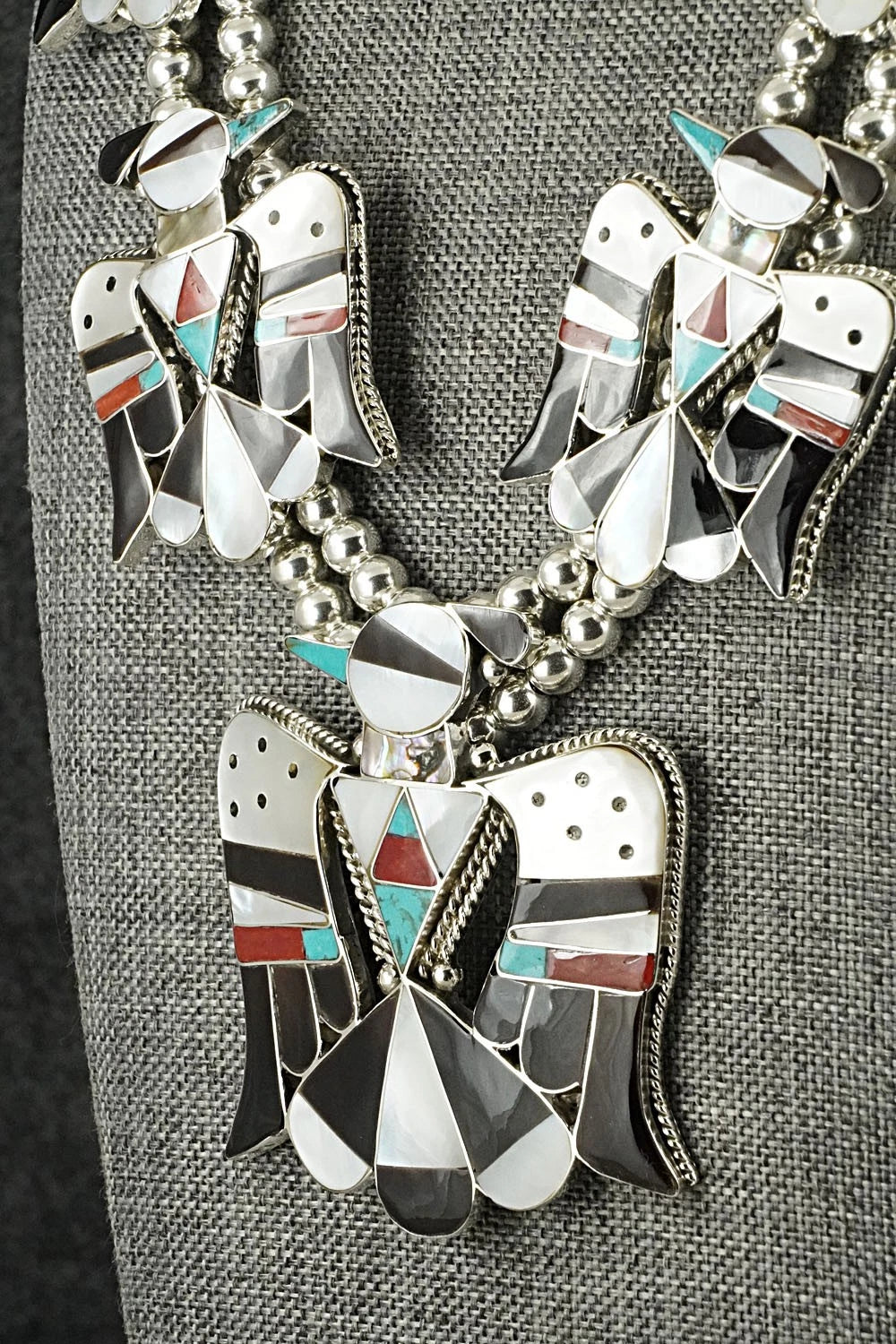 Multi-Stone & Sterling Silver Inlay Necklace Set - Bobby Shack