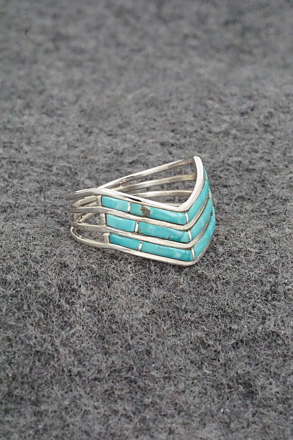 Turquoise & Sterling Silver Ring - Andrew Enrico - Size 10