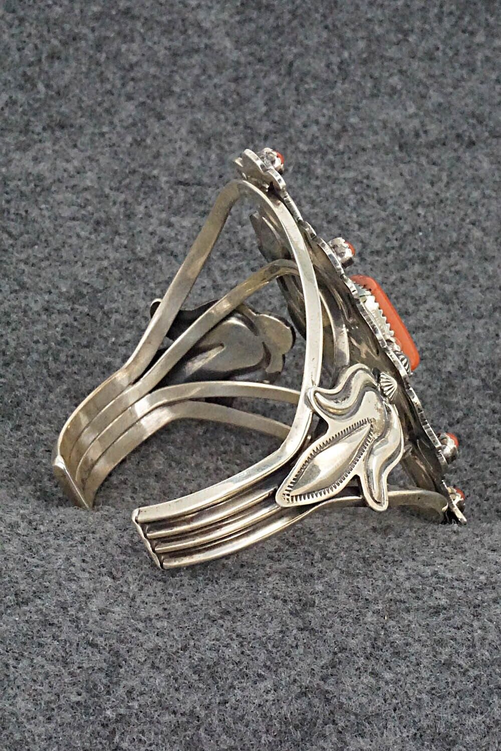 Coral & Sterling Silver Bracelet - Emerson Delgarito