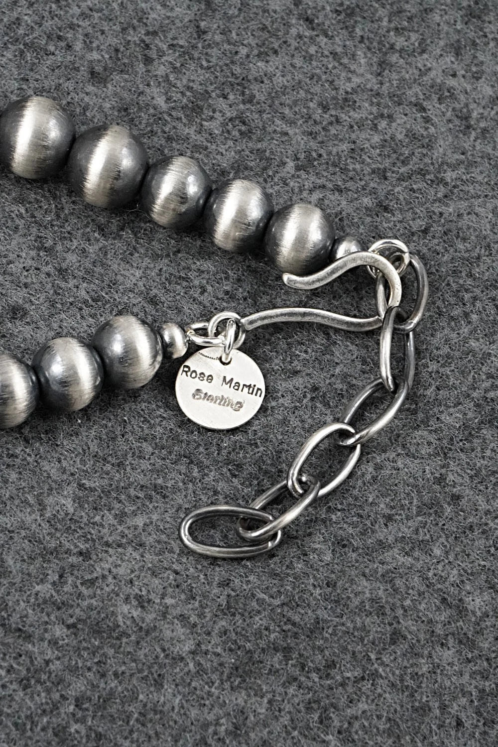 Sterling Silver Navajo Pearl Necklace 20" - Rose Martin