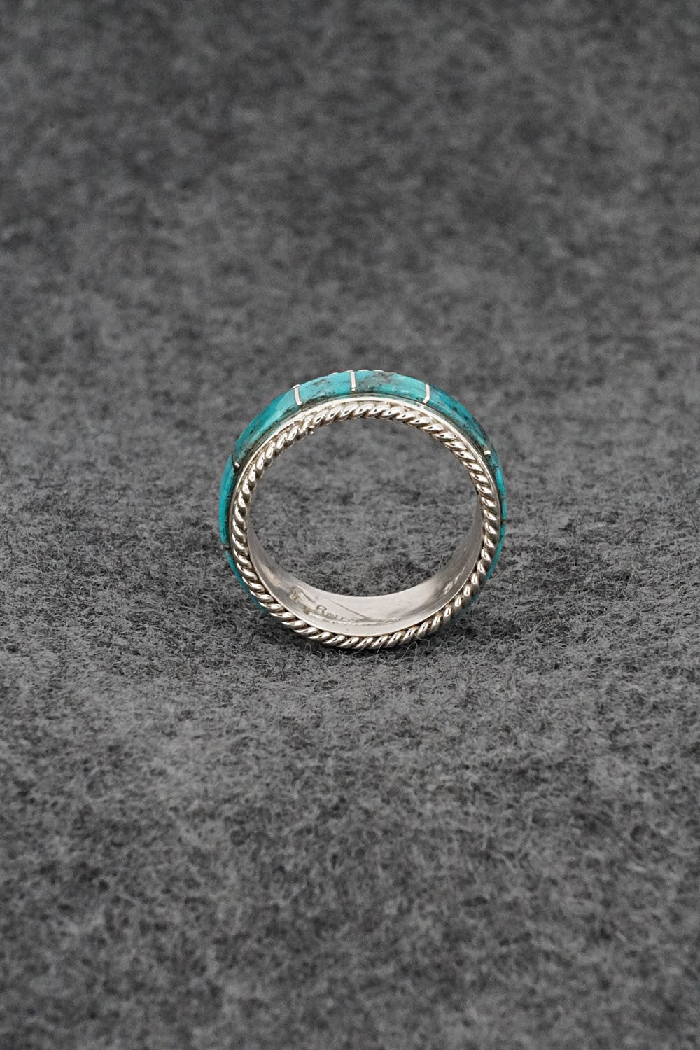 Turquoise & Sterling Silver Ring - Bruce Johnson - Size 7