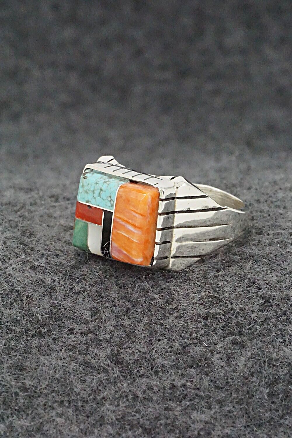Multi-Stone & Sterling Silver Ring - Trevor Jack - Size 10