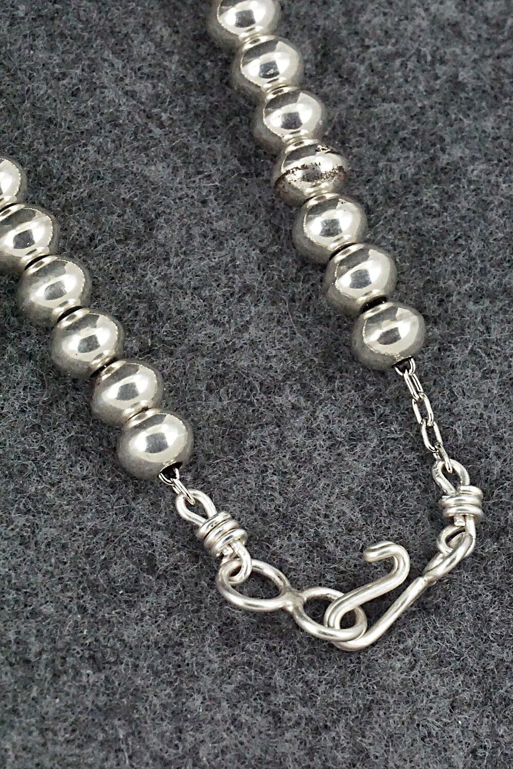 Sterling Silver Navajo Pearl Necklace - Dorinda Mariano
