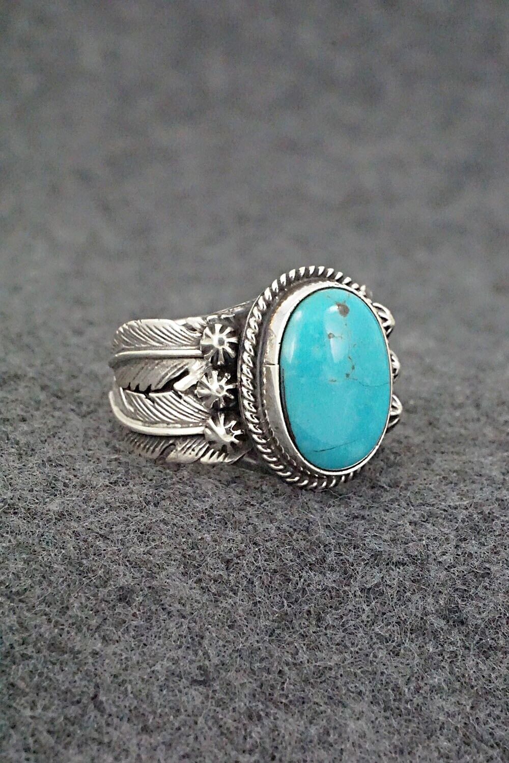 Turquoise & Sterling Silver Ring - Bobby Platero - Size 8.5