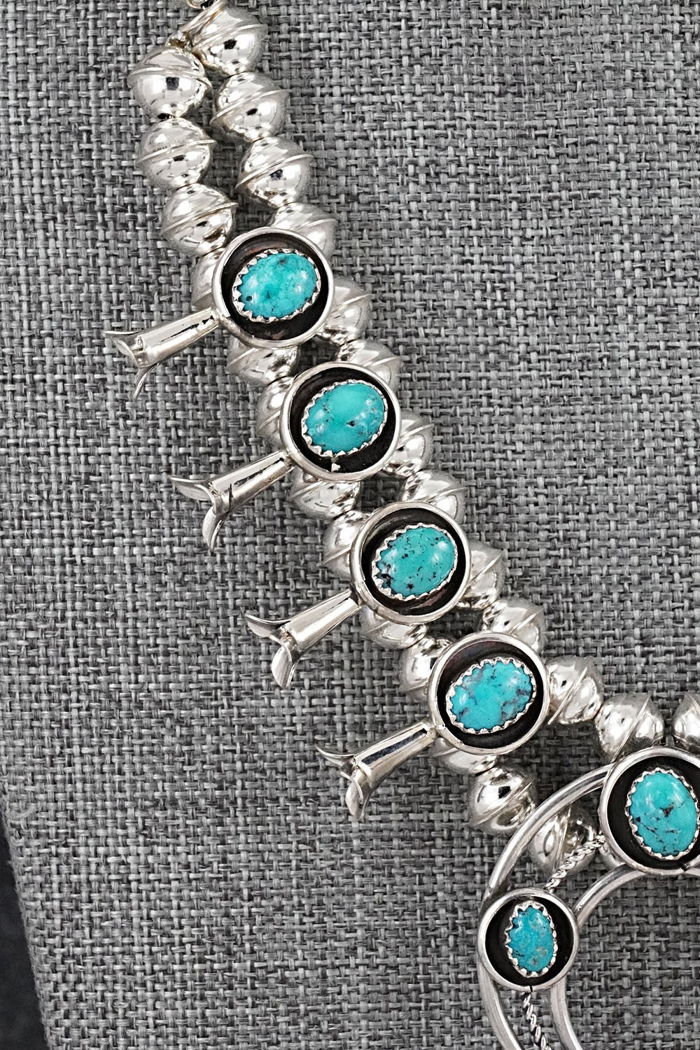 Turquoise & Sterling Silver Squash Blossom Set - Phil Garcia