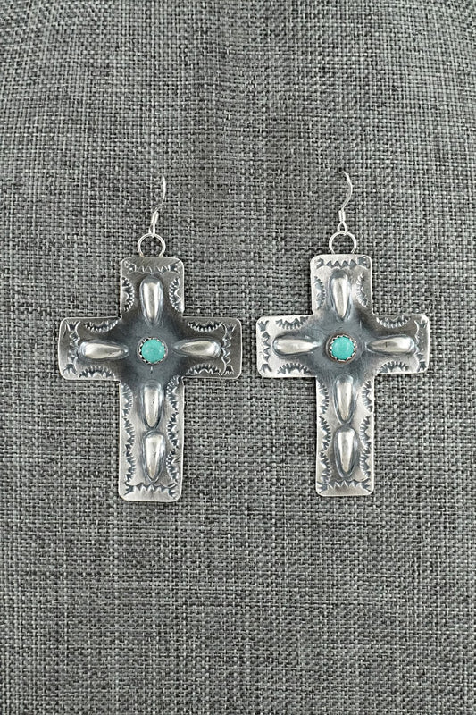 Turquoise & Sterling Silver Earrings - Tim Yazzie