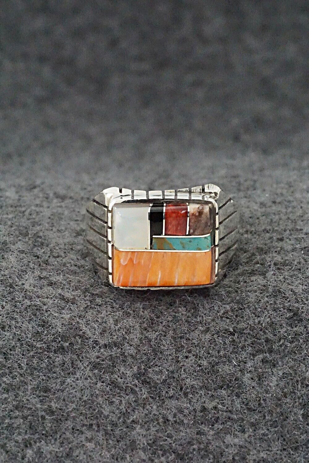 Multi-Stone & Sterling Silver Ring - Trevor Jack - Size 10.25