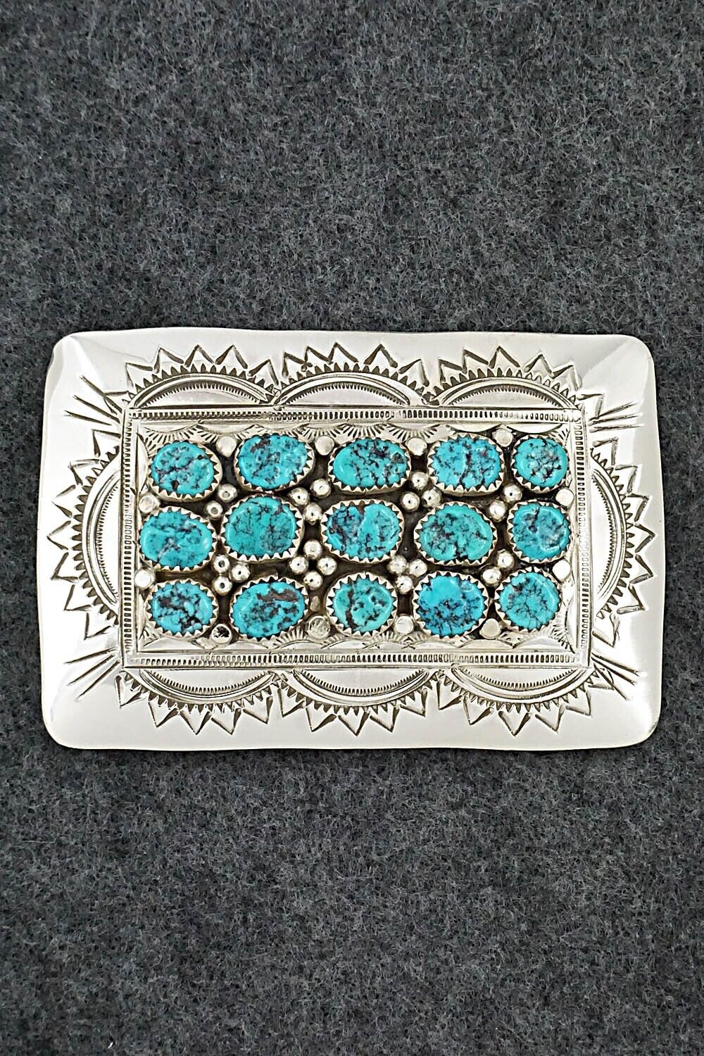 Turquoise & Sterling Silver Belt Buckle - David Segar