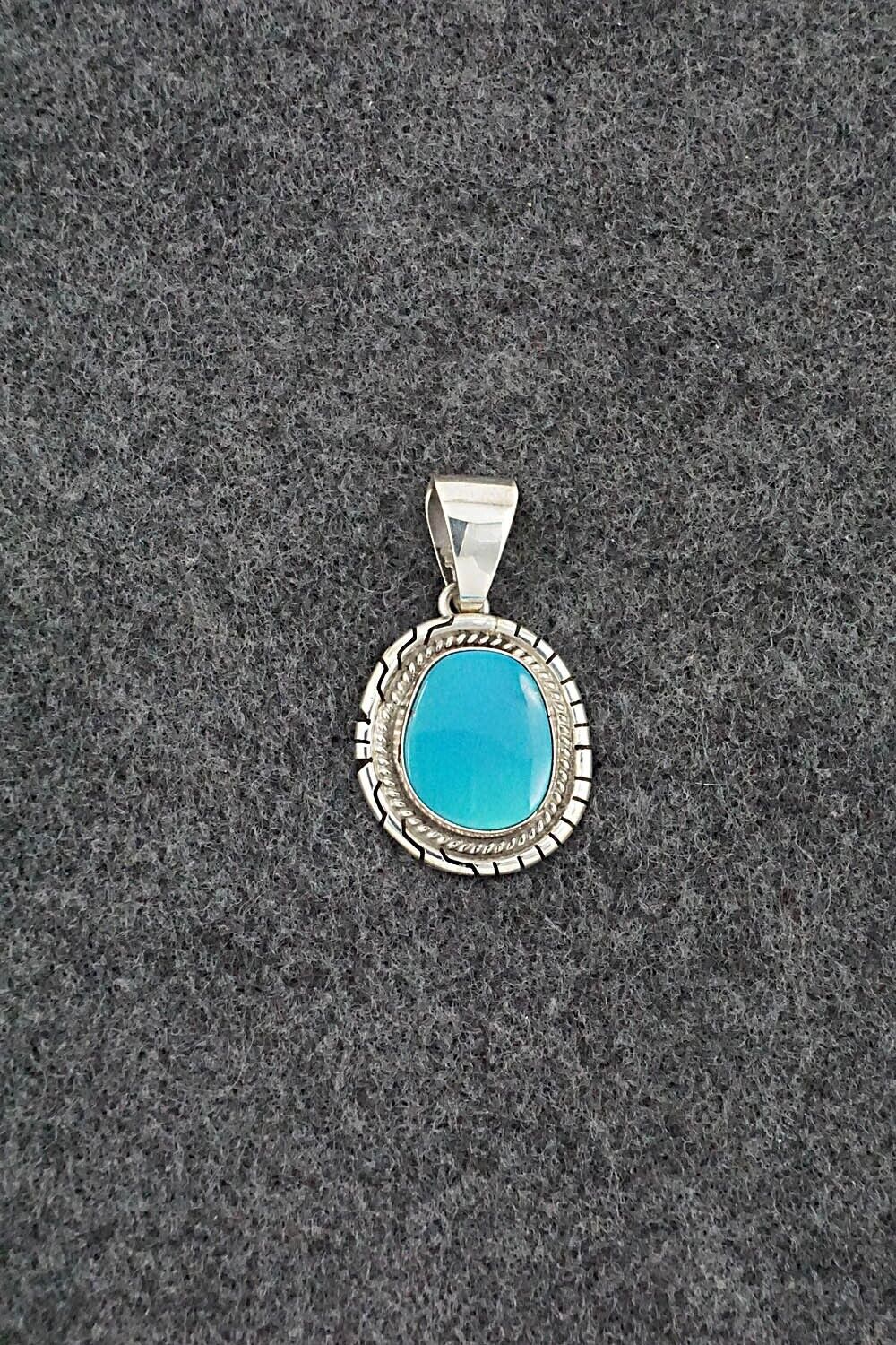 Turquoise & Sterling Silver Pendant - Peggy Skeets