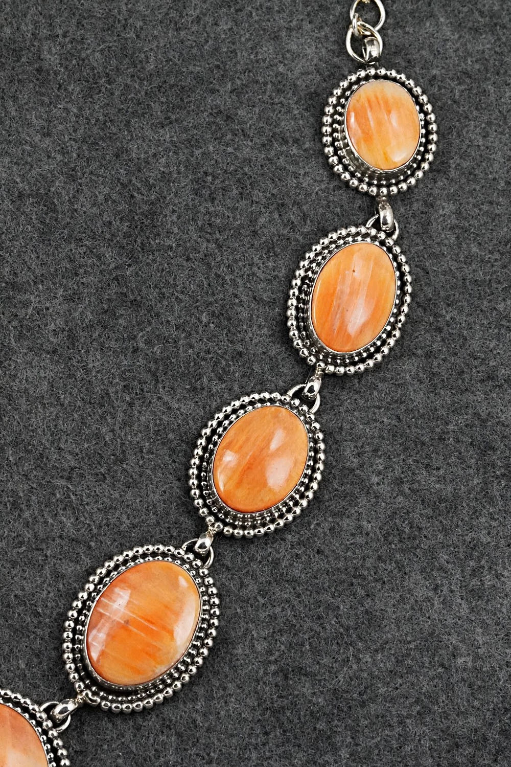 Spiny Oyster & Sterling Silver Necklace and Earrings Set - Darrin Livingston
