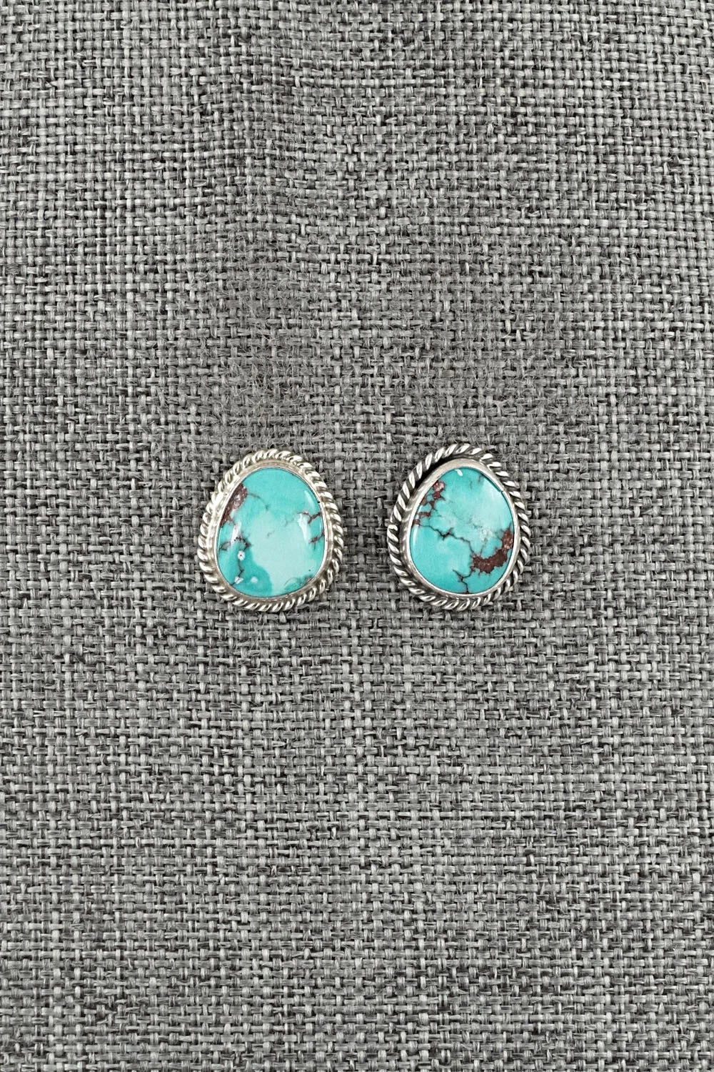 Turquoise & Sterling Silver Earrings - Eugene Gruber